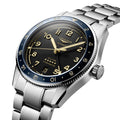 Longines Spirit Zulu Time Steel Blue Bezel 39mm Watch L3.802.4.60.6