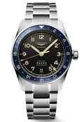 Longines Spirit Zulu Time Steel Blue Bezel 39mm Watch L3.802.4.60.6