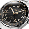 Longines Spirit Zulu Time Steel Grey & Ceramic Bezel 39mm Watch L3.802.4.50.6