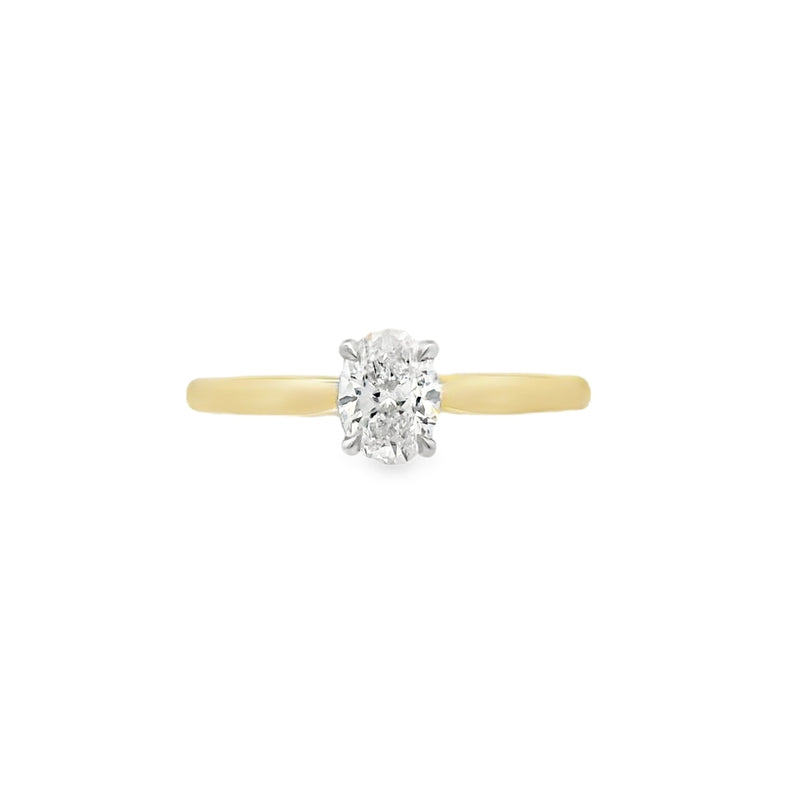 Yellow Gold Oval Cut 0.50ct Diamond Ring