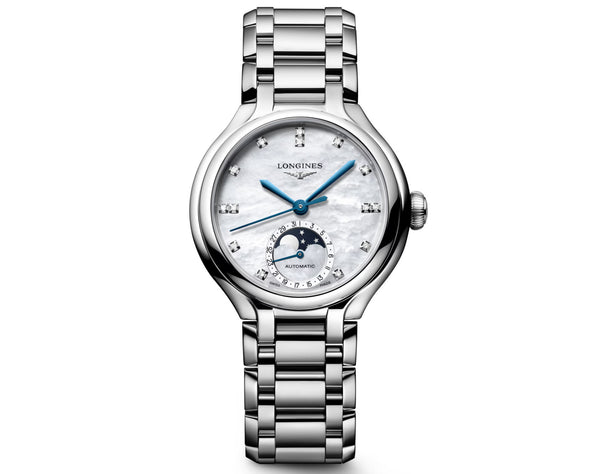 Longines Primaluna Moonphase Dot Diamond Dial 34mm Watch