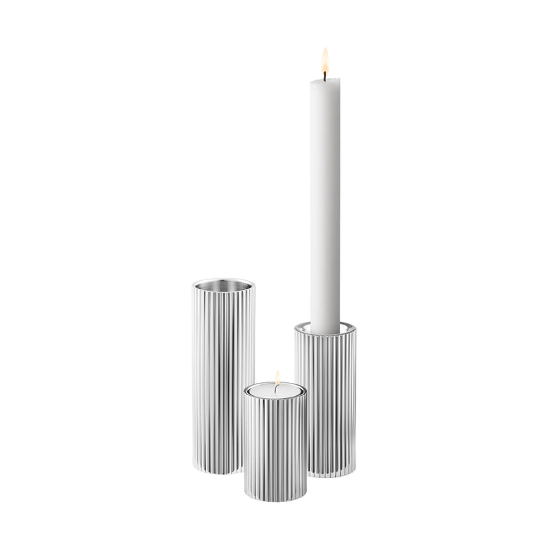 Georg Jensen Bernadotte Tealight/Taper Candle Holder set, 3 pcs - Design Inspired by Sigvard Bernadotte