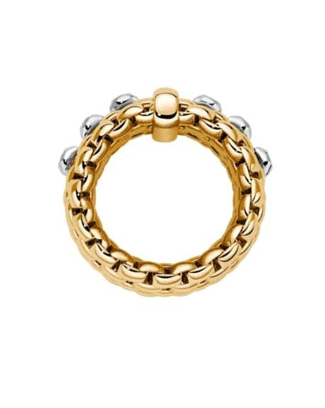 Fope Flex'It 18ct Yellow Gold Ring with Diamond Set