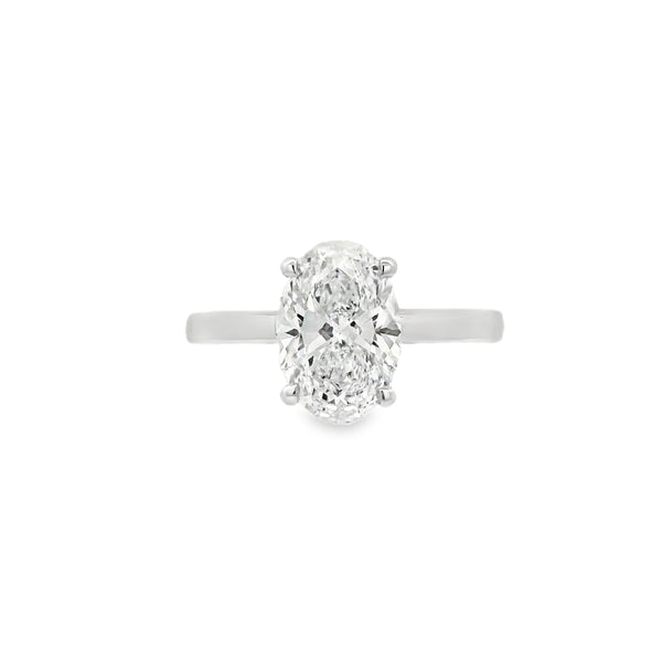 Oval Cut Single Stone 2.05ct Lab Grown Diamond, Platinum