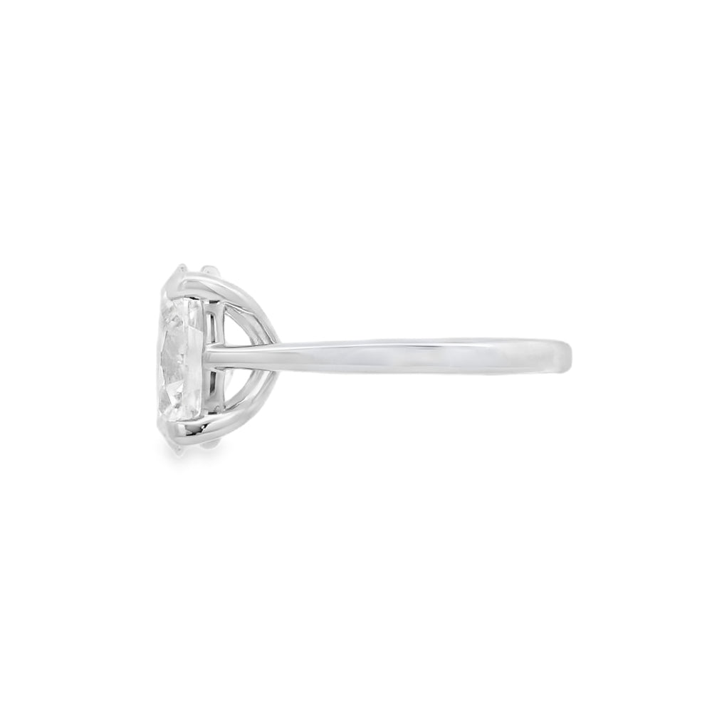 Oval Cut Single Stone 4.03ct Lab Grown Diamond, Platinum