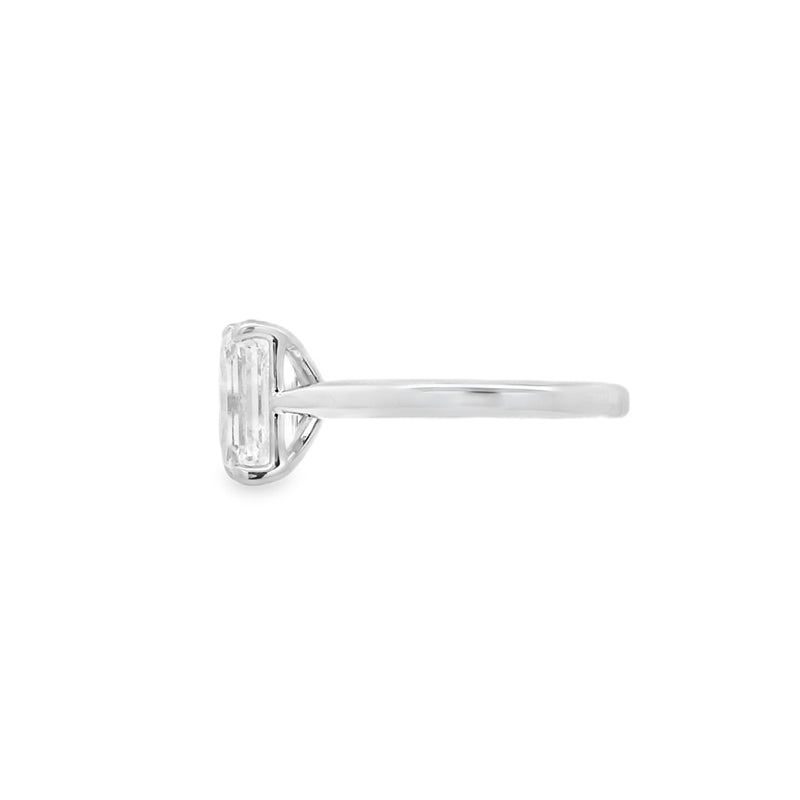 Emerald Cut Single Stone 3.02ct Lab Grown Diamond, Platinum