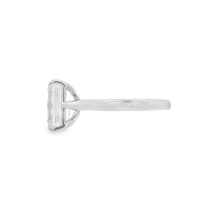 Emerald Cut Single Stone 4.03ct Lab Grown Diamond, Platinum