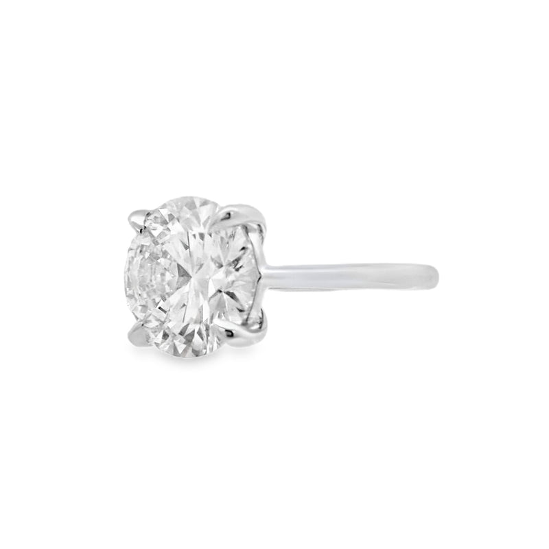 Round Brilliant Cut Single Stone 5.01ct Lab Grown Diamond, Platinum Ring