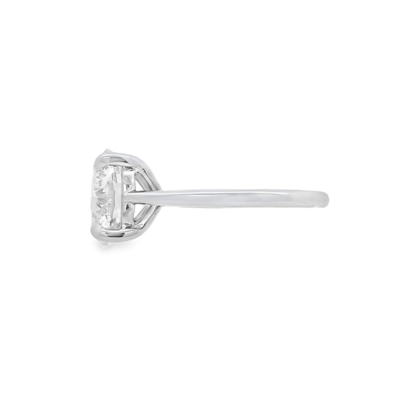 Round Brilliant Cut Single Stone 5.01ct Lab Grown Diamond, Platinum Ring