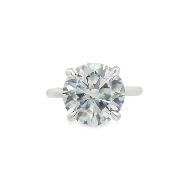 Round Brilliant Cut Single Stone 5.01ct Lab Grown Diamond, Platinum Ring