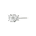 3 Stone Emerald Lab Grown 4.05ct Diamond Ring