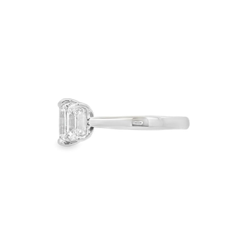 3 Stone Emerald Lab Grown 4.05ct Diamond Ring