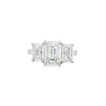 3 Stone Emerald Lab Grown 4.05ct Diamond Ring