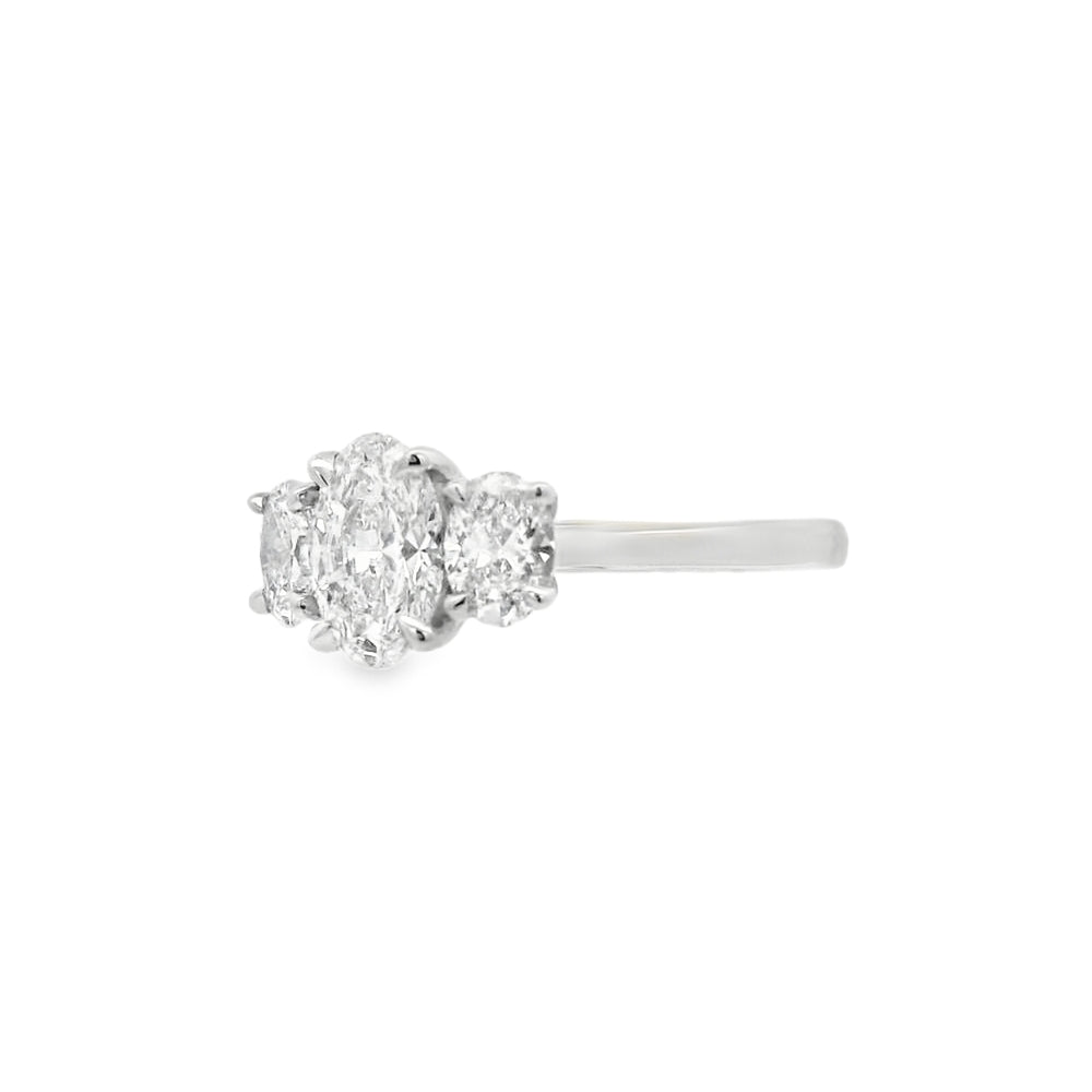 3 Stone Oval Cut Lab Grown 1.66ct Diamond Ring