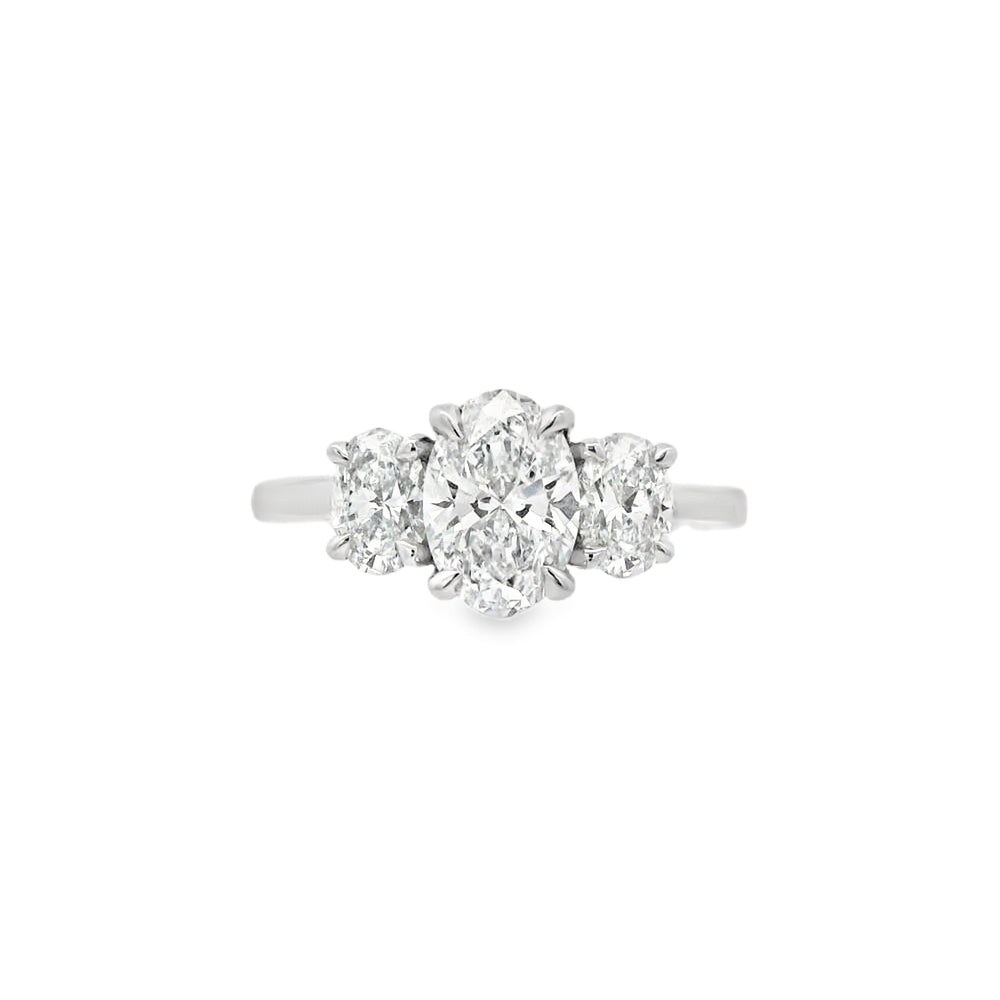 3 Stone Oval Cut Lab Grown 1.66ct Diamond Ring