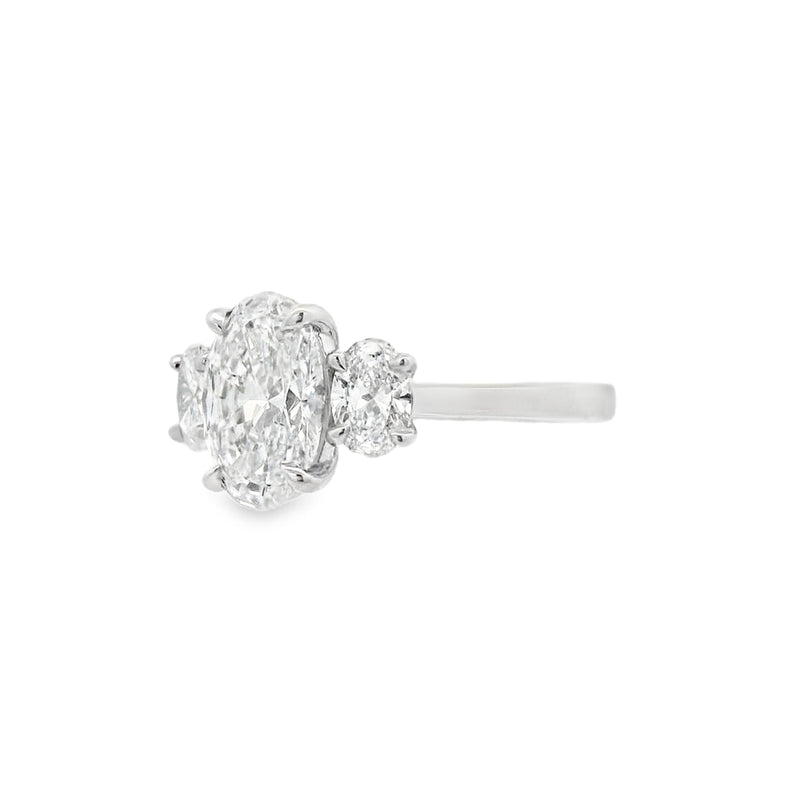 3 Stone Oval Cut Lab Grown 2.68ct Diamond Ring