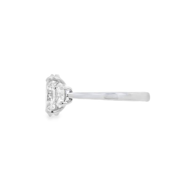 3 Stone Oval Cut Lab Grown 2.68ct Diamond Ring