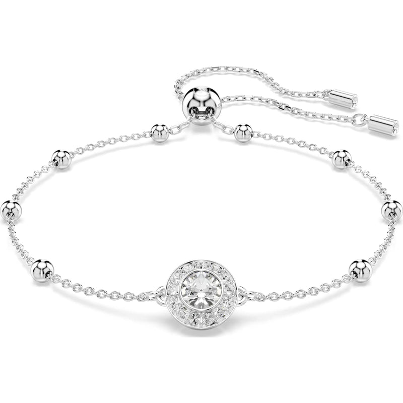 Swarovski Una Angelic bracelet, Round cut, White, Rhodium plated