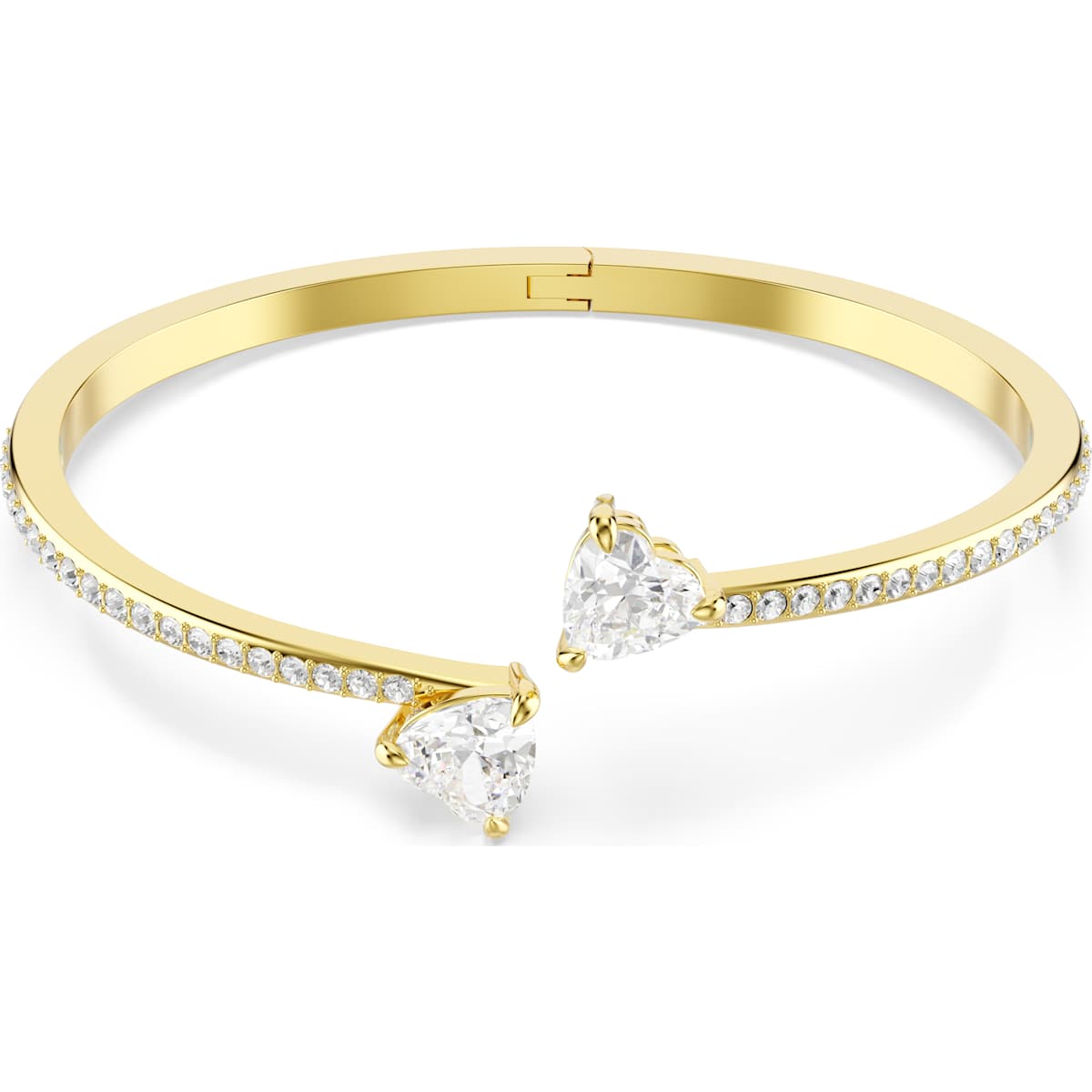 Swarovski Mesmera Attract bangle, Heart, White, Gold-tone plated