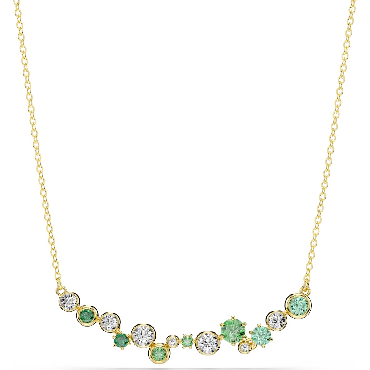 Swarovski Constella necklace, Mixed cuts, Green, Gold-tone plated