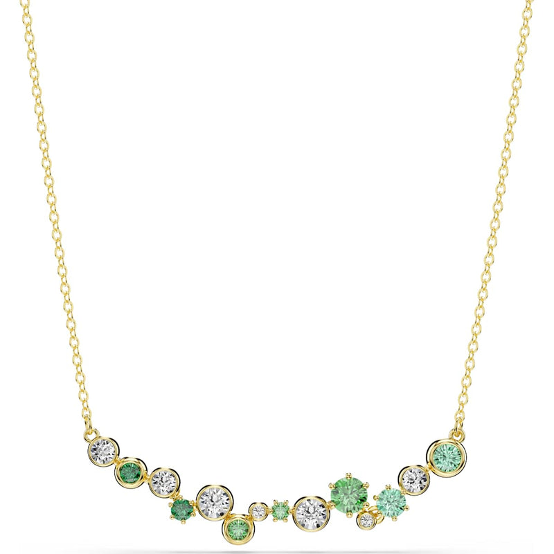 Swarovski Constella necklace, Mixed cuts, Green, Gold-tone plated