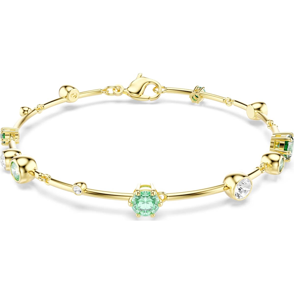 Swarovski Constella bracelet, Mixed cuts, Green, Gold-tone plated
