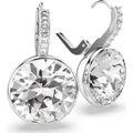 Swarovski Millenia drop earrings, Round cut, White, Rhodium plated