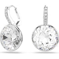 Swarovski Millenia drop earrings, Round cut, White, Rhodium plated