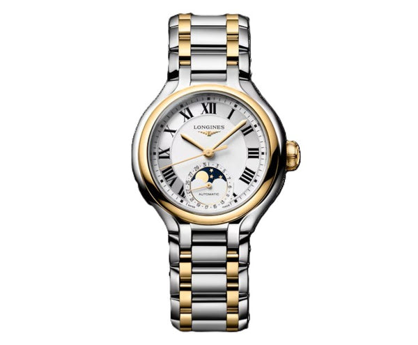 Longines Primaluna Moonphase Steel & Yellow 34mm Watch L8.126.5.79.7