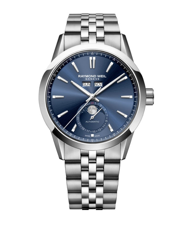 Raymond Weil Freelancer Complete Calandar Moonphase Blue 40mm Watch 2766-ST-50001