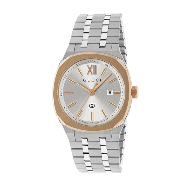 GUCCI 25H Steel & Rose 30mm Watch YA163508