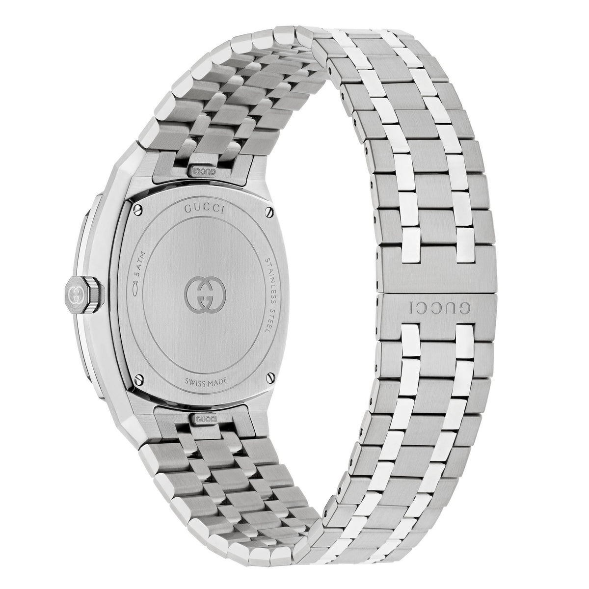 GUCCI 25H Steel & Black Dial 36mm Watch YA163438