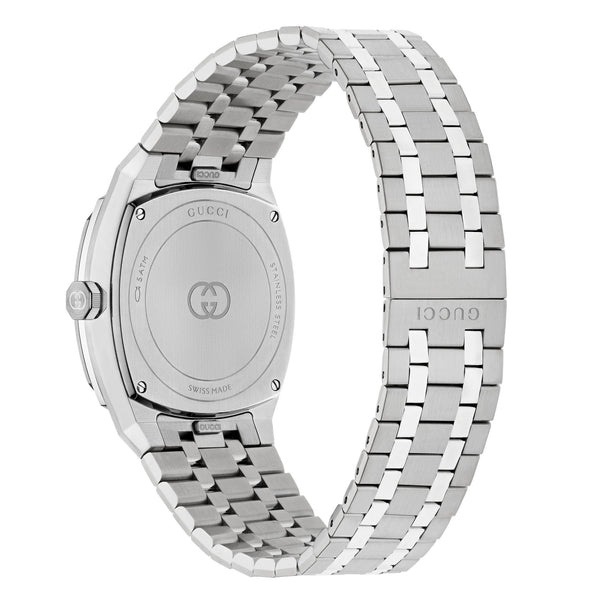 GUCCI 25H Steel & Black Dial 36mm Watch YA163438