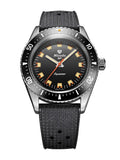 Nivada Grenchen Aquamar Black Automatic Rubber tropic 38mm Watch 32068A01