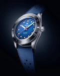 Nivada Grenchen Aquamar Blue Automatic Rubber tropic 38mm Watch 32074A24