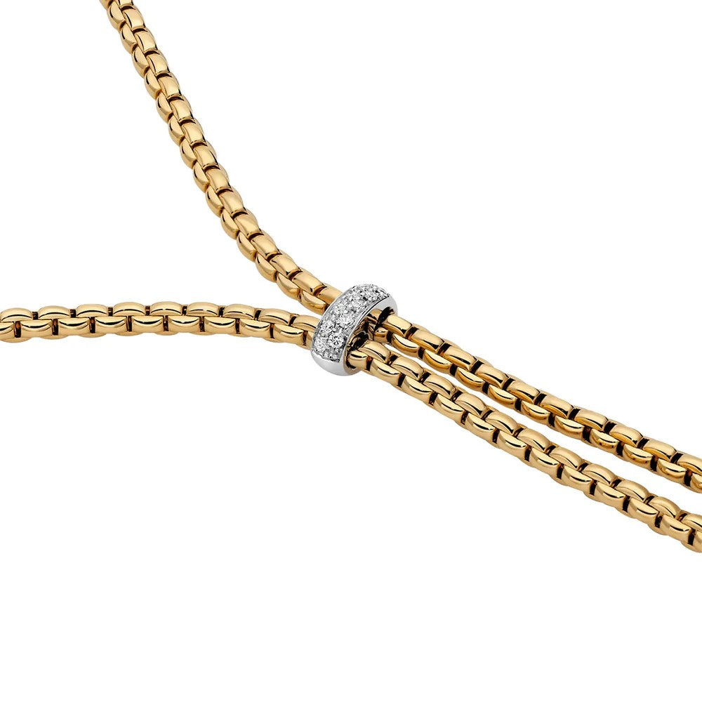 Fope Eka 18ct Yellow Gold Slider Diamond Necklet 75501CX_BB_G_X4X_045