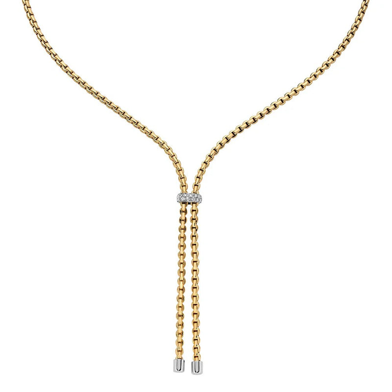 Fope Eka 18ct Yellow Gold Slider Diamond Necklet 75501CX_BB_G_X4X_045
