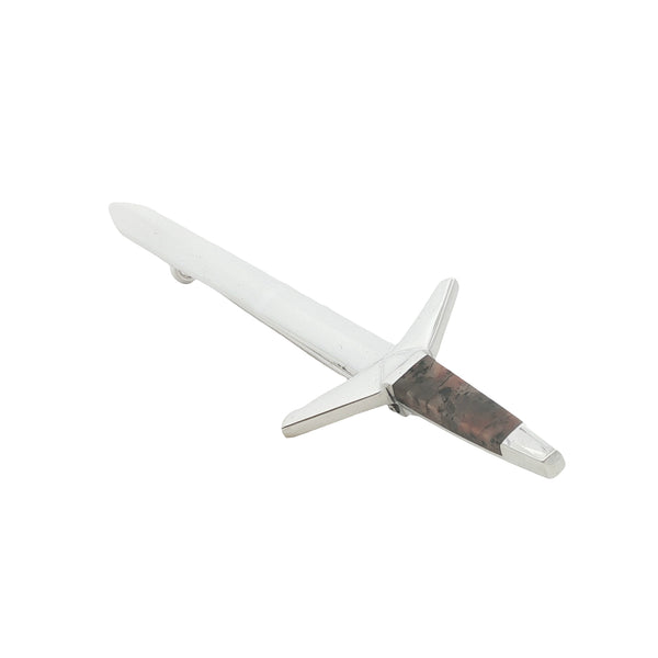Silver Peterhead Granite Kilt Pin
