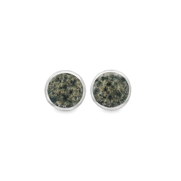 Silver Round Ailsa Craig Granite Cufflinks