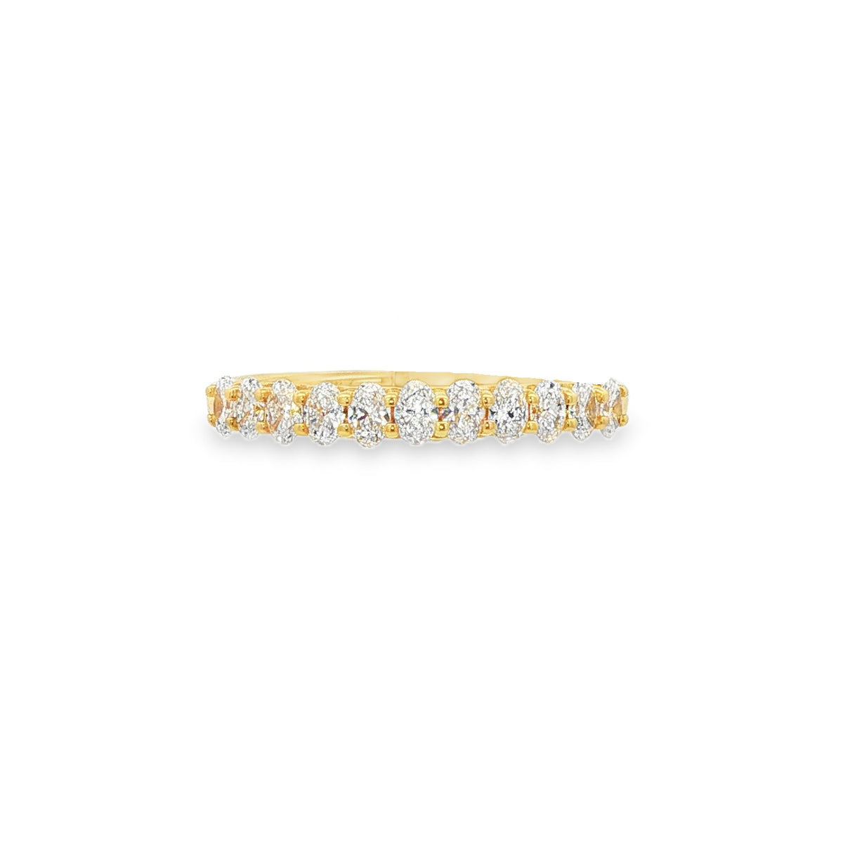 Oval Cut 0.60ct 18ct Yellow Gold Lab Grown Diamond Eternity Ring