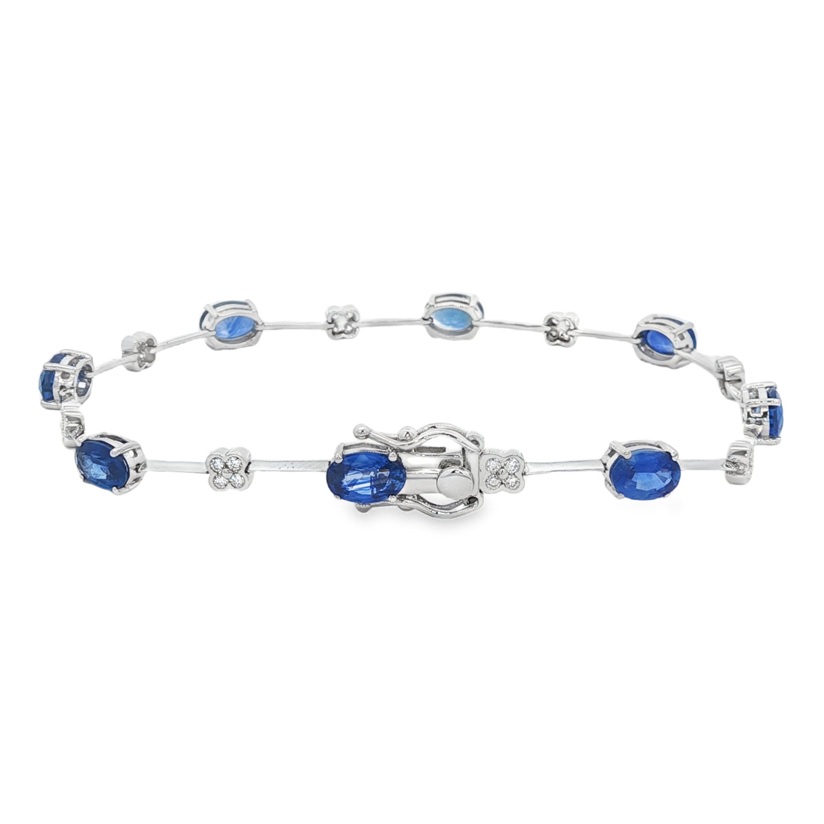 Sapphire and Diamond 18ct White Gold Bracelet