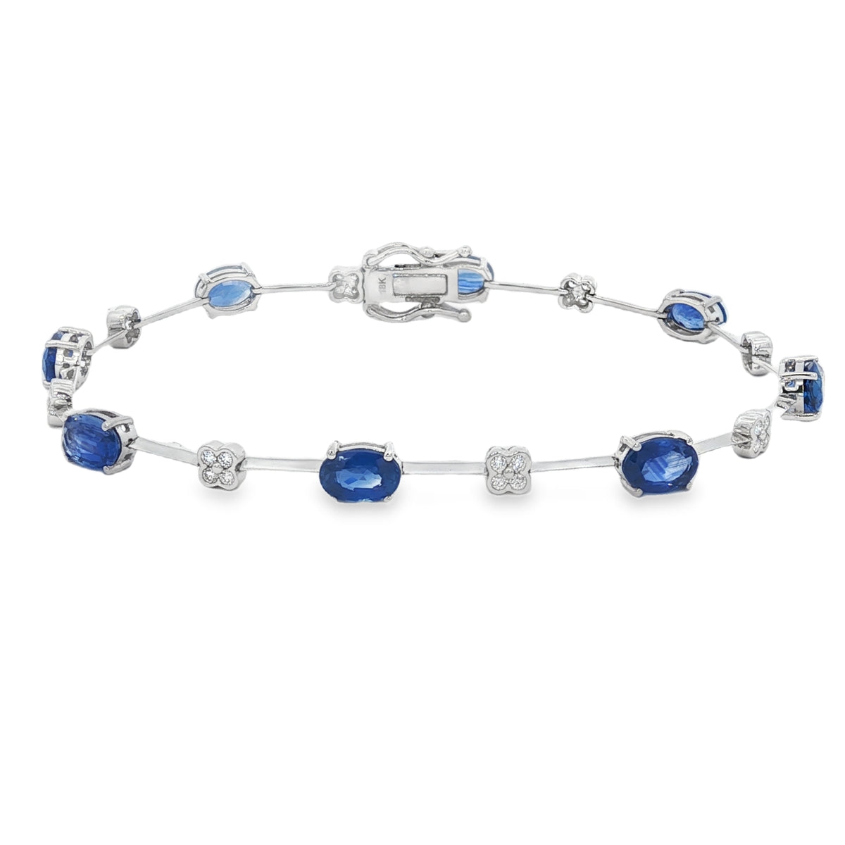 Sapphire and Diamond 18ct White Gold Bracelet