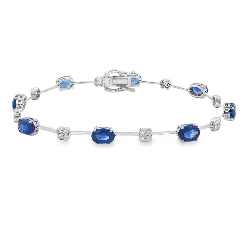 Sapphire and Diamond 18ct White Gold Bracelet