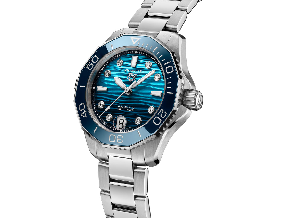 Tag Heuer Aquaracer Professional 300 Date Blue Diamond 36mm Watch WBP231N.BA0618