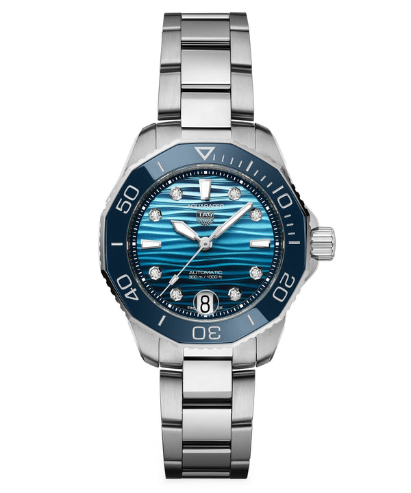Tag Heuer Aquaracer Professional 300 Date Blue Diamond 36mm Watch WBP231N.BA0618