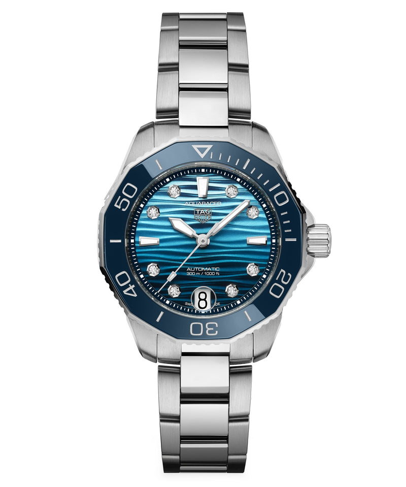 Tag Heuer Aquaracer Professional 300 Date Blue Diamond 36mm Watch WBP231N.BA0618