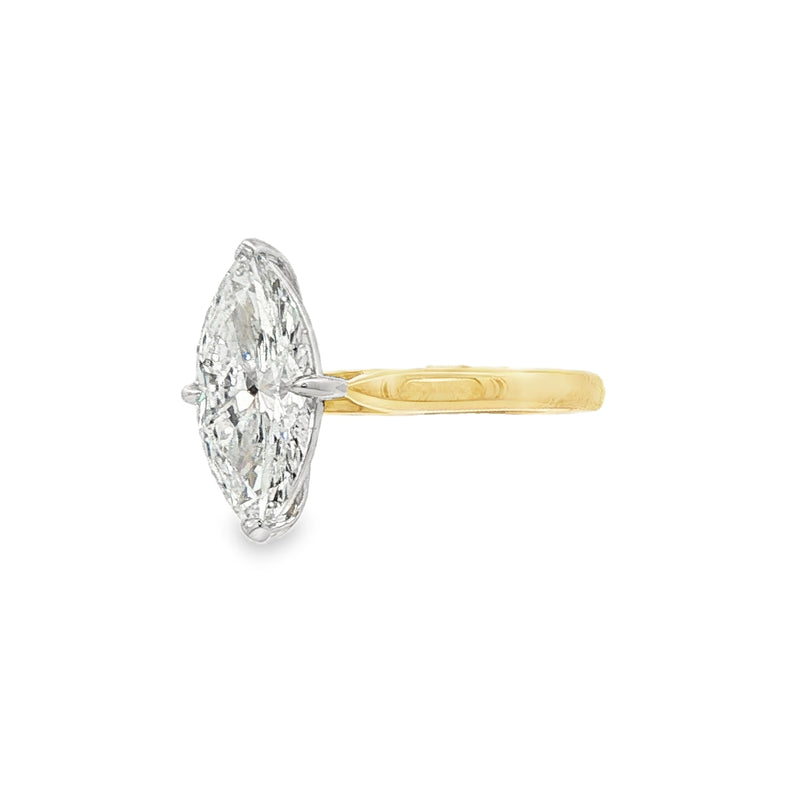 Marquise Cut 2.04ct Lab Grown Diamond 18ct Yellow Gold & Platinum Ring