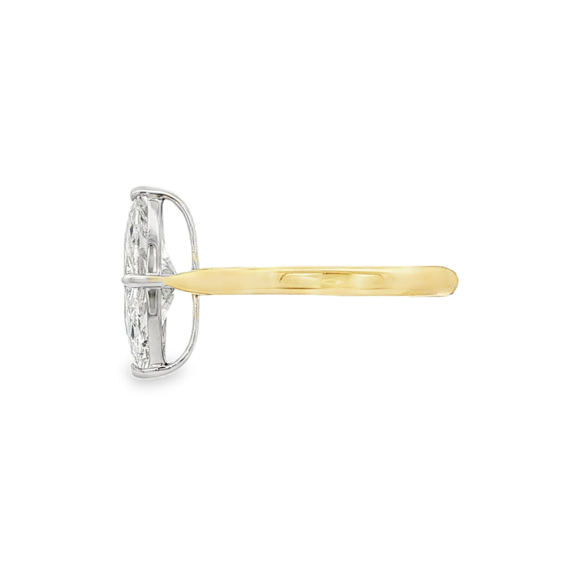 Marquise Cut 2.04ct Lab Grown Diamond 18ct Yellow Gold & Platinum Ring