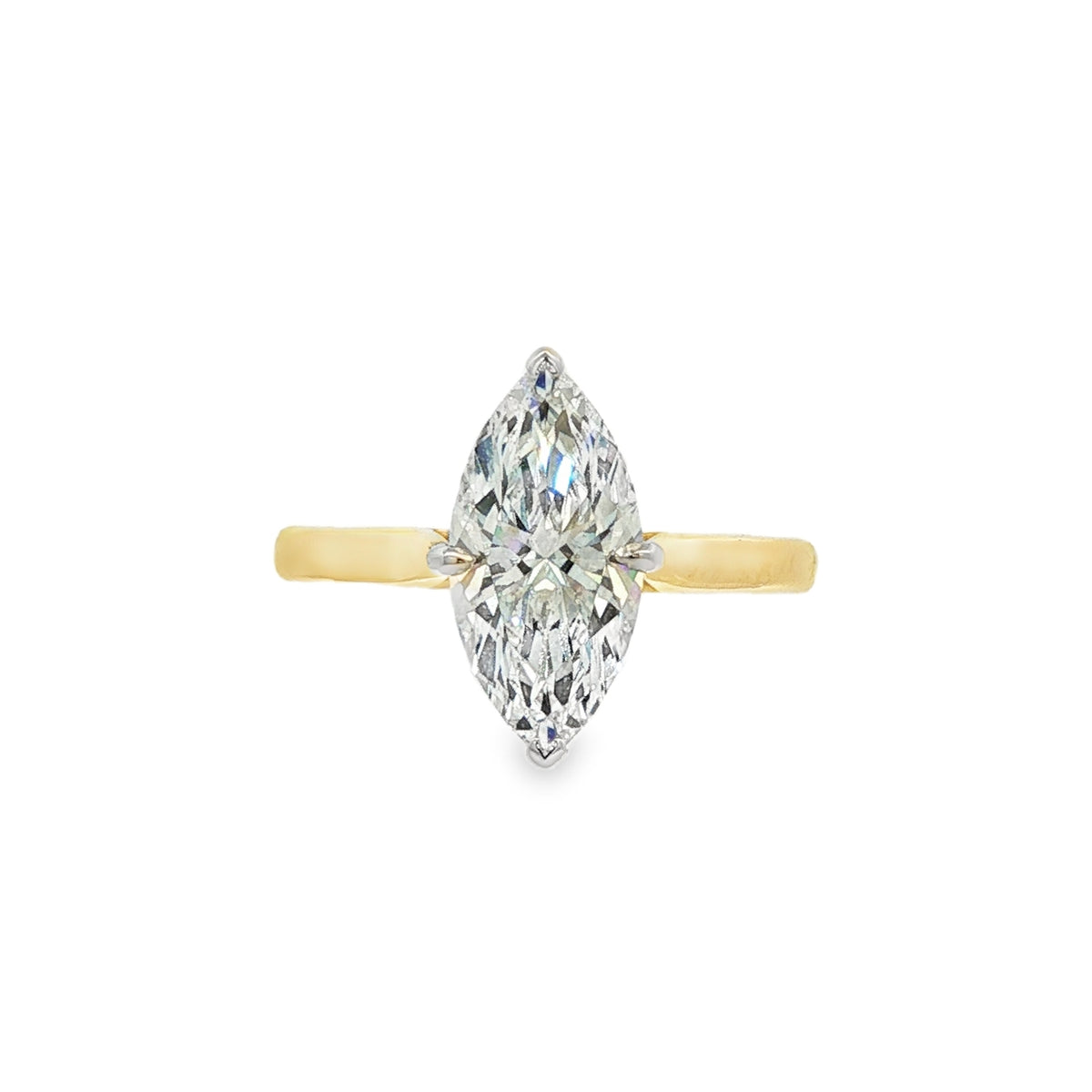 Marquise Cut 2.04ct Lab Grown Diamond 18ct Yellow Gold & Platinum Ring