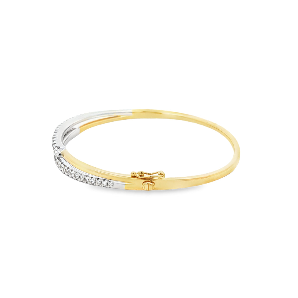 9ct Yellow & White Gold 1.76ct Diamond Bangle